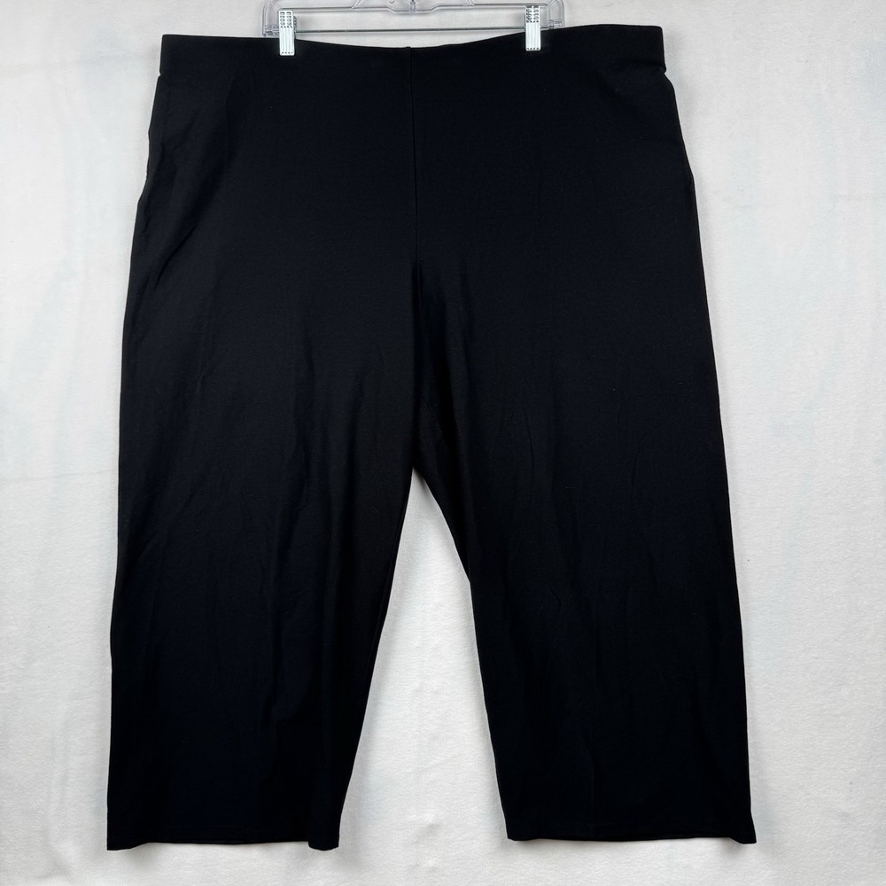 Eileen Fisher‎ Tencel Jersey straight leg cropped Pants in Black 3X